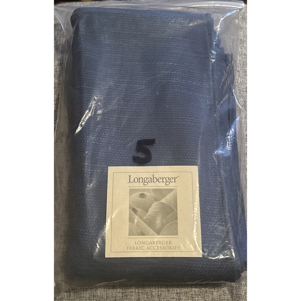 Longaberger Napkins Cornflower Blue Retired Set Of 5 Cottagecore Countrycore NOS